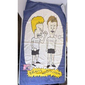 Vintage 1993 Beavis & Butthead Beach Towel MTV 28"x58" Rare 90s